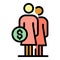 Mother allowance icon color outline vector