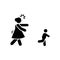 Mother, angry, chasing, kid, naughty icon. Element of parent icon. Premium quality graphic design icon. Signs and symbols