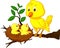 Mother and baby bird cartoon