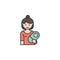 mother with baby colored icon. Element of family icon for mobile concept and web apps. Colored mother with baby icon can be used f