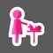 Mother and baby colored sticker. Baby care room symbol. Mother a