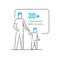 Mother with baby. Family, relationships, convenience, work, home. Infographics, line, advertising, banner, video