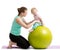 Mother and baby with gymnastic ball