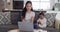 Mother, baby and laptop with remote working and email typing on a family home sofa. Computer, toddler and online with