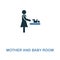 Mother And Baby Room icon. Monochrome style design from shopping center sign icon collection. UI. Pixel perfect simple