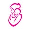 Mother and baby stylized vector symbol