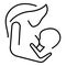 Mother breast feeding icon, outline style