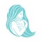 Mother breastfeeding her baby symbol.Breastfeeding coalition emblem, breastfeeding mother support icon