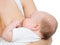 Mother breastfeeding infant child baby girl with breast milk