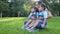 Mother brought children to sit and watch nature to relax