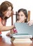 Mother checks her daughter internet activity