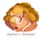 Mother and child  illustration in special personal style, motherhood happiness, parenting family and care, loving hugging