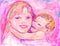 Mother and Child Impressionist Painting