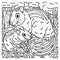 Mother Chipmunk and Baby Chipmunk Coloring Page