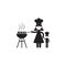 mother cooks barbecue icon. Illustration of family values icon. Premium quality graphic design. Signs and symbols icon for website