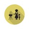 mother cooks barbecue long shadow icon. Simple glyph, flat vector of FAMILY icons for ui and ux, website or mobile application