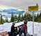 A mother and daugher at Bowen Lookout on Cypress Mountain feeding the birds and enjoying lunch overlooking Howe Sound, B.C.