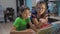 Mother and daughter do homework school. slow motion video. preparation, back to school. little girl and woman study with