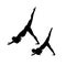 Mother and daughter doing yoga workout silhouette