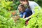 Mother and daughter enjoying gardening