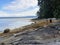 A mother and daughter exploring the beautiful shores of Tent Island, during a summer vacation in the Gulf Islands