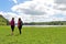 Mother and daughter, at Fewston Reservoir, Washburn, North Yorkshire, England.