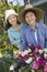 Mother and daughter in garden (portrait)