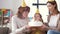 Mother, daughter, grandmother with birthday cake