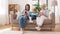 Mother, daughter and grandmother with gadgets