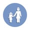 mother and daughter holding hands icon in badge style. One of Family collection icon can be used for UI, UX