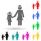 mother and daughter holding hands multi color style icon. Simple glyph, flat vector of family icons for ui and ux, website or