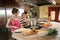 Mother and daughter in kitchen