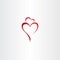 mother and daughter love heart icon red vector logo