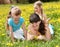 Mother with daughter in outdoor.