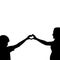 Mother and daughter Silhouette making love/ heart sign. Concept of divine love between mother and daughter