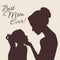 Mother and daughter silhouettes. Vector Illustration