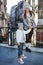 Mother and daughter tourists in Venice having walking tour