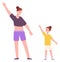Mother and daughter training together. Family workout exercise