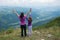 Mother and daughter at the viewpoint