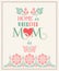Mother day greeting card with delicate floral embroidery