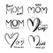 Mother day, Hand Lettering typography, Mom speech and word silhouette graphic design vector