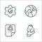Mother earth day line icons. linear set. quality vector line set such as rose, recycled paper, earth