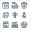 Mother earth day line icons. linear set. quality vector line set such as save the planet, recycling truck, ecology book, mother