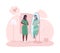 Mother expecting baby 2D vector isolated illustration