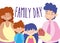 Mother father daughters baby and family day vector design