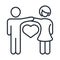 Mother and father holding hands love romantic family day, icon in outline style