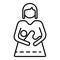 Mother feed baby icon, outline style