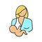 mother feeding baby color icon vector illustration