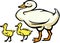 Mother Goose and Two Goslings