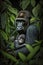 Mother Gorilla with Her Baby in the Jungle - Ai Generative